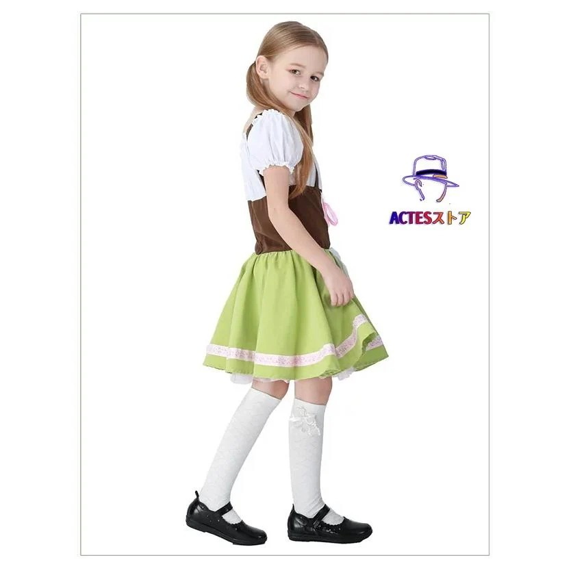 コスプレ メイド コスム ドレス　ハロウィン 衣装 子供 キャラクター 女の子 ジュニア かわいい 可愛い ハロウィン衣装 子供用 ウエスタン　コスプレ衣装