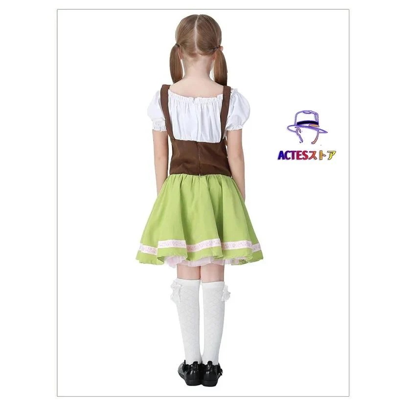 コスプレ メイド コスム ドレス　ハロウィン 衣装 子供 キャラクター 女の子 ジュニア かわいい 可愛い ハロウィン衣装 子供用 ウエスタン　コスプレ衣装