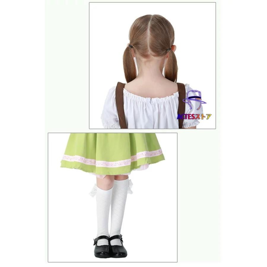 コスプレ メイド コスム ドレス　ハロウィン 衣装 子供 キャラクター 女の子 ジュニア かわいい 可愛い ハロウィン衣装 子供用 ウエスタン　コスプレ衣装