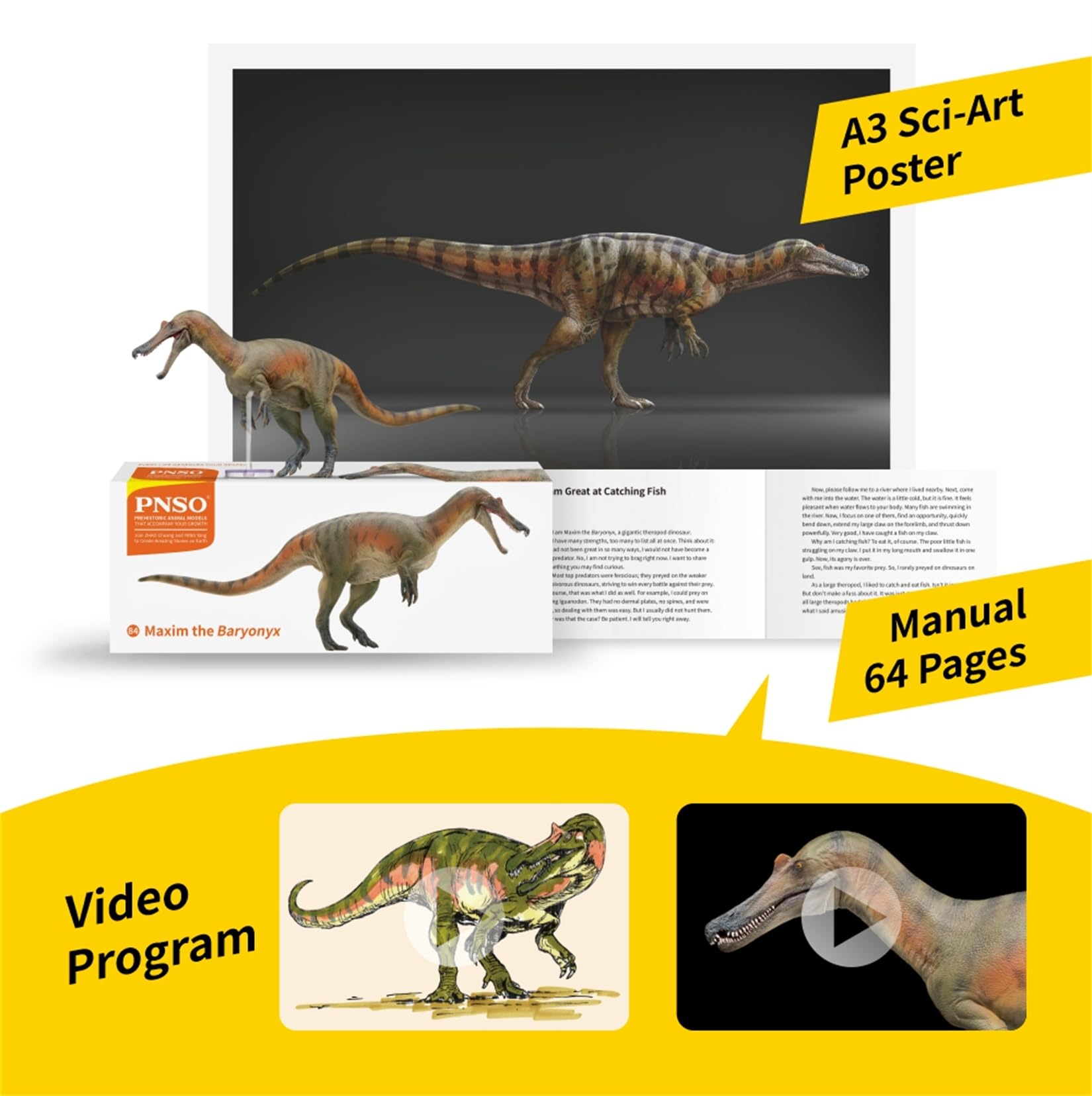 PNSO 成長シリーズ 84 バリオニクス フィギュア 獣脚類 肉食恐竜 重々しいツメ スピノサウルス科 白亜紀 24cm級 口開閉可能 PVC おもちゃ 模型 恐竜好き プレミアム スタチュー PNSO 成長シリーズ 84 バリオニクス フィギュア 獣脚類 肉食恐竜 重々しいツメ スピノサウルス科 白亜紀 24cm級 口開閉可能 PVC おもちゃ 模型 恐竜好き プレミアム スタチュー