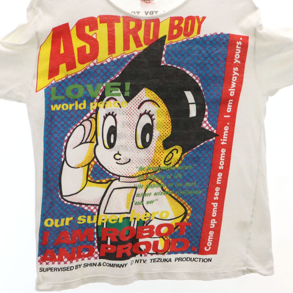 手塚プロダクション 80s 90s オールド 日本製 シングルステッチ 長袖 鉄腕アトム カットソー ホワイト ブランド名 手塚治虫 メンズ