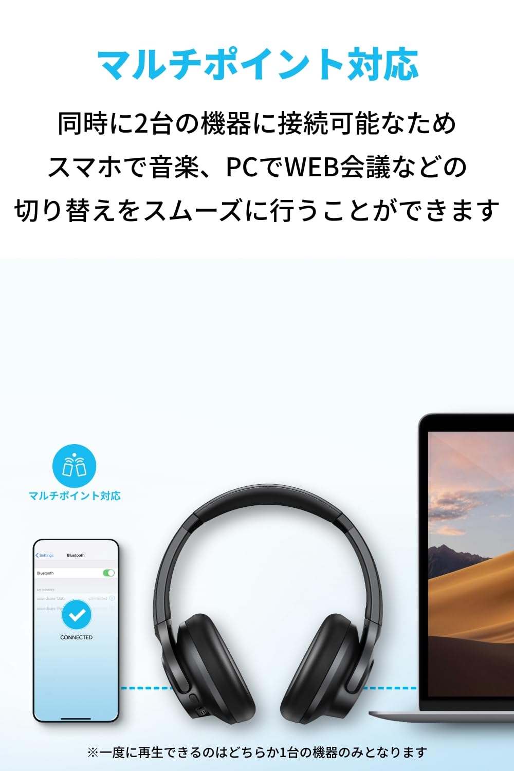 Anker Soundcore Q20i(Bluetooth 5.0 ワイヤレス ヘッドホン)ハイブリッドアクティブノイズキャンセリング/ハイレゾ対応(有線) / 外音取り込みモード/重低音 / 最大 Anker Soundcore Q20i(Bluetooth 5.0 ワイヤレス ヘッドホン)ハイブリッドアクティブノイズキャンセリング/ハイレゾ対応(有線) / 外音取り込みモード/重低音 / 最大