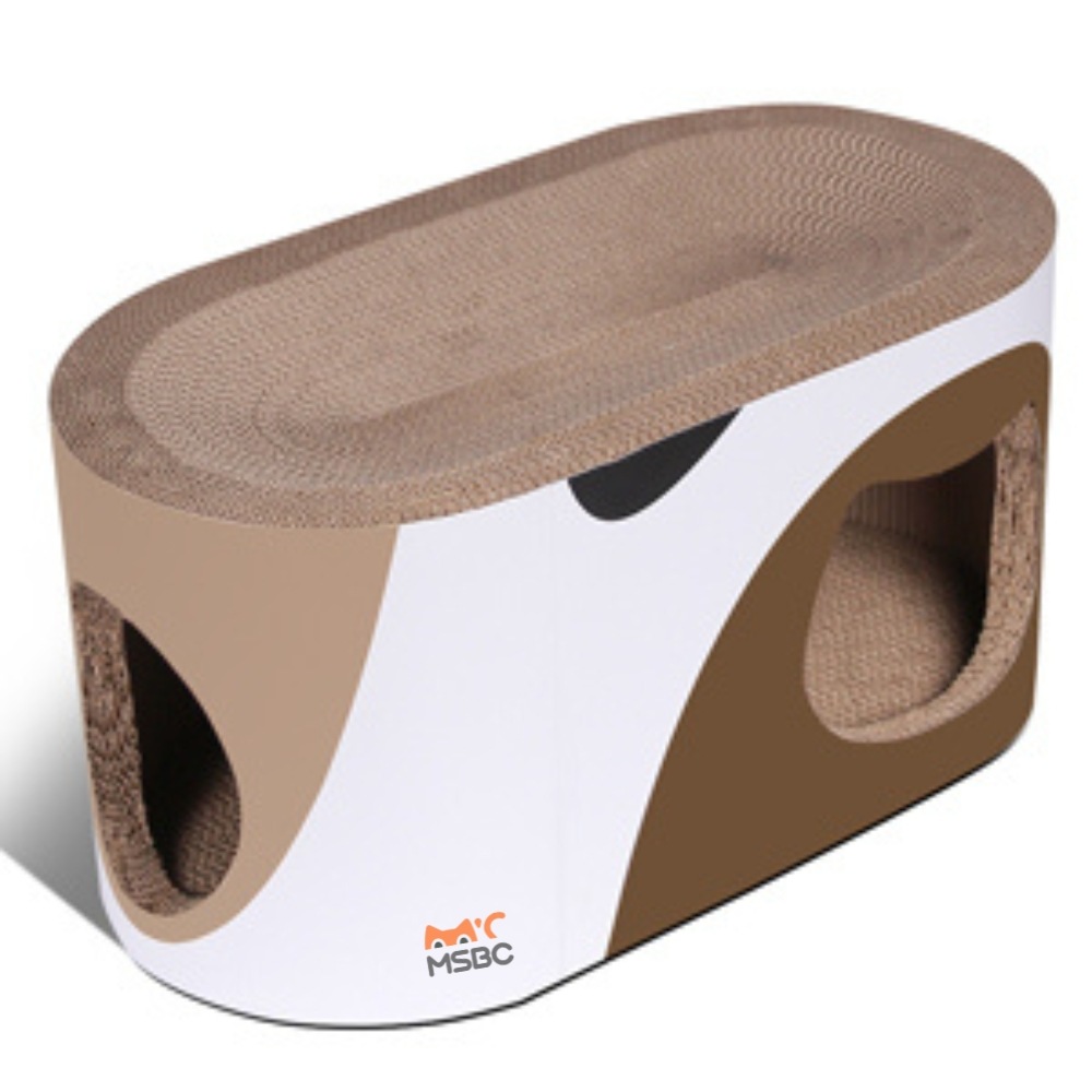 【JPPMA認証】爪とぎ 猫 トンネル式 段ボール 57x29x29cm 楕円型 ハウス 爪研ぎ キャット 高密度 ストレス解消 ボックス かわいい 大型 猫ハウス 長持ち おもちゃ 丈夫 MSBC