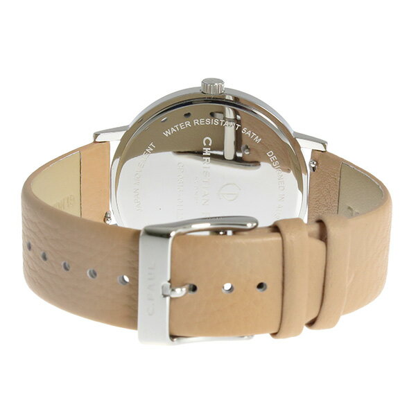 クリスチャンポール 時計 ユニセックス ペアウォッチ シェア 43mm ホワイトマーブル 大理石柄 シルバーケース グレー ベビーピンク レザー MWS4302MR-04 誕生日プレゼント ポイント消