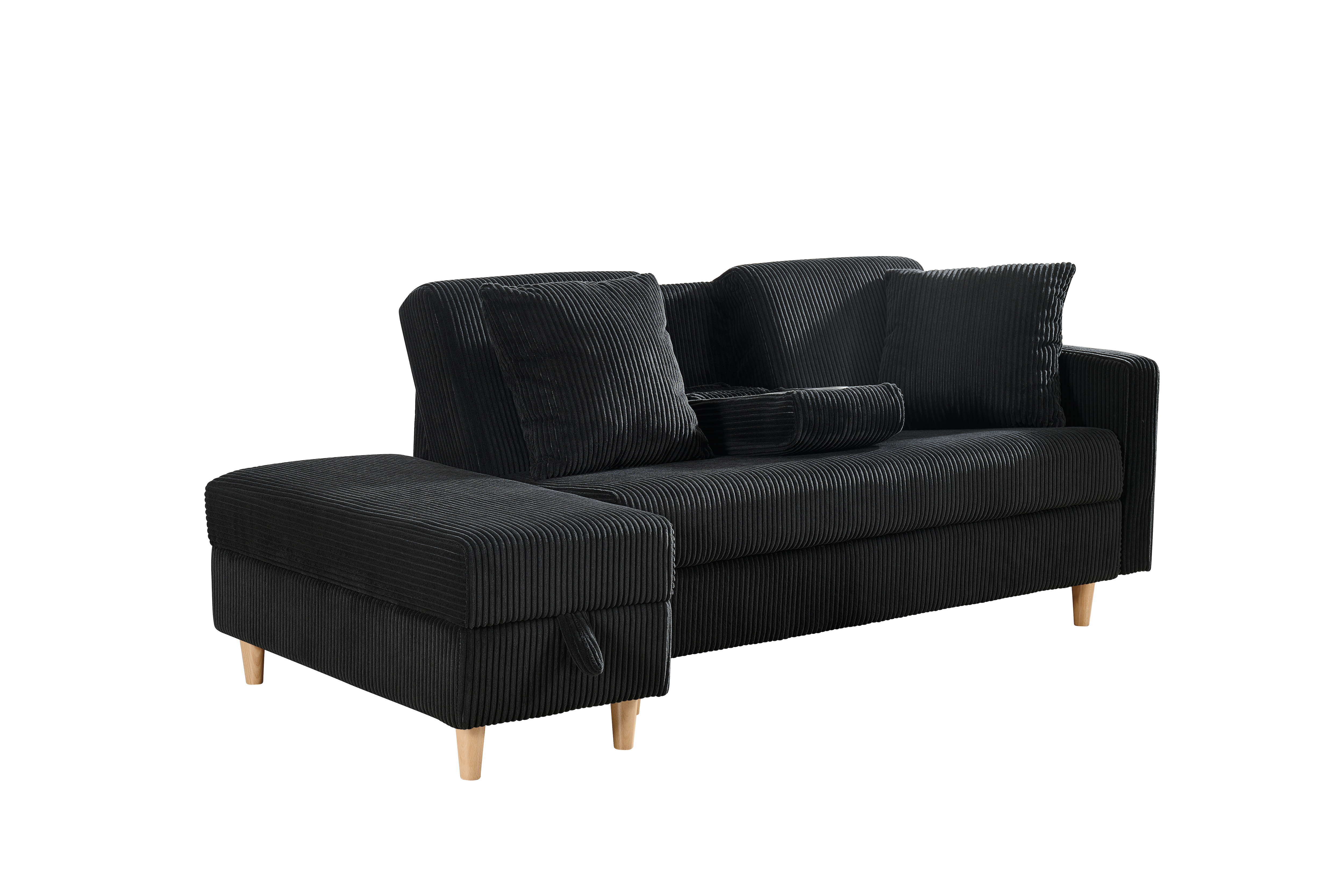 【国内発送.送.料.無.料！】ソファ ソファーベッド 3人掛け カウチソファ 多機能ソファ オットマン付き たくさん収納 レイアウト自由 左右側とも取り付けるアームレスト クッション2個 66