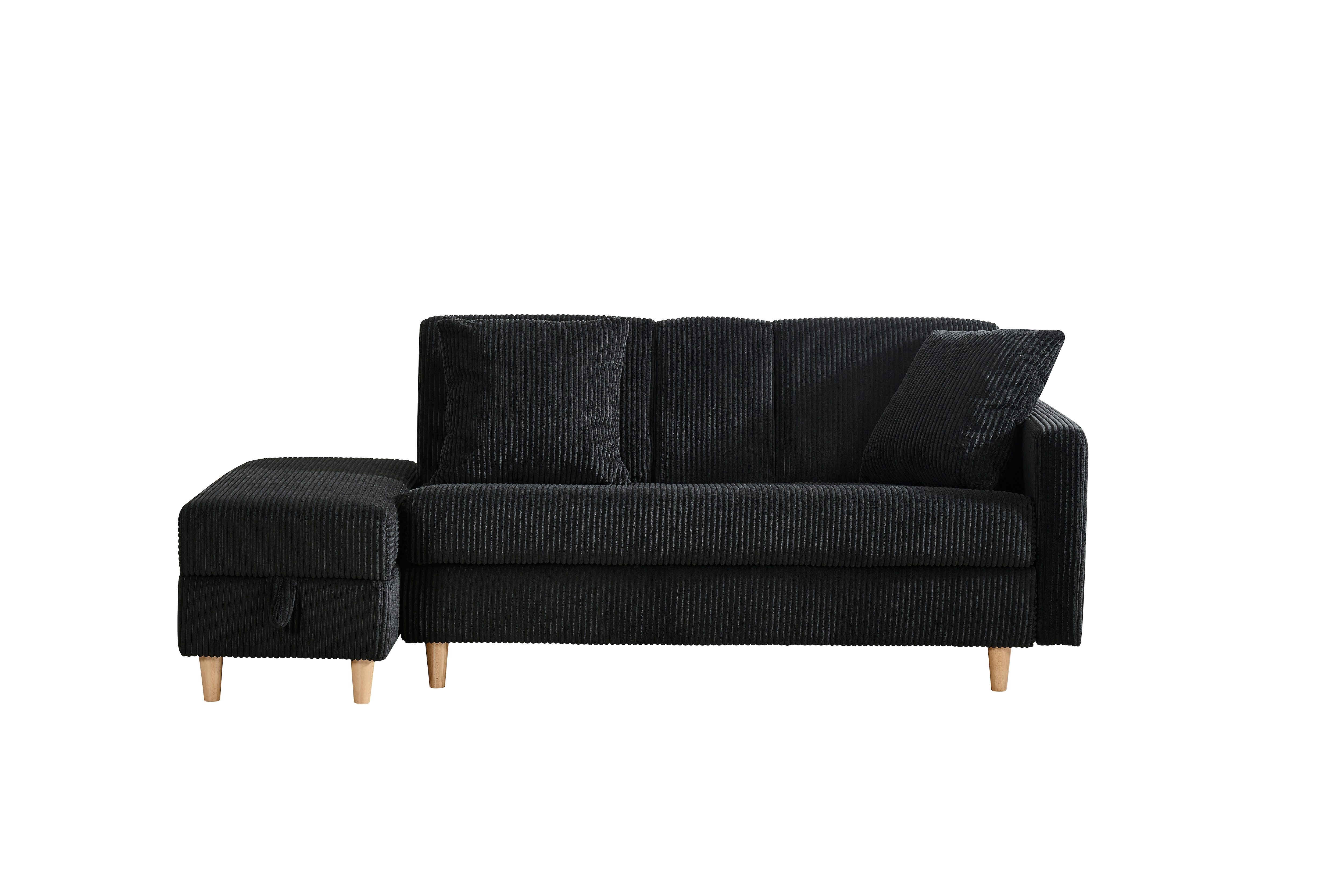 【国内発送.送.料.無.料！】ソファ ソファーベッド 3人掛け カウチソファ 多機能ソファ オットマン付き たくさん収納 レイアウト自由 左右側とも取り付けるアームレスト クッション2個 66