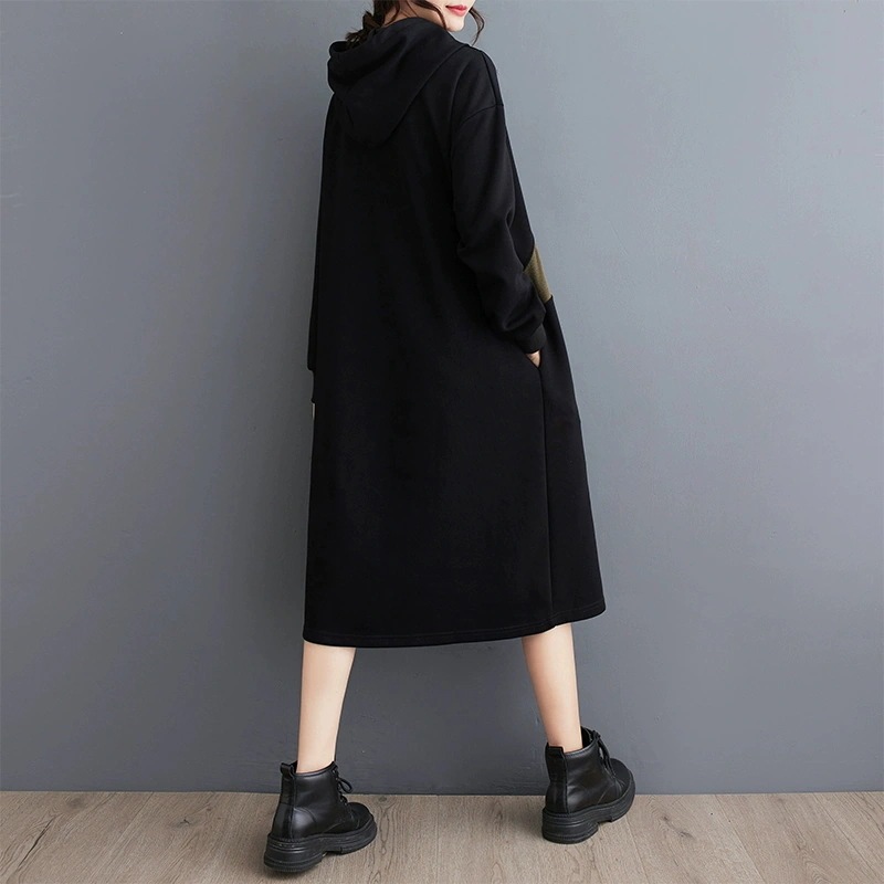 2024春冬の新型ロングワンピース怠惰なパーカーTシャツワンピーススウエットパーカーロンT 2024春冬の新型ロングワンピース怠惰なパーカーTシャツワンピーススウエットパーカーロンT