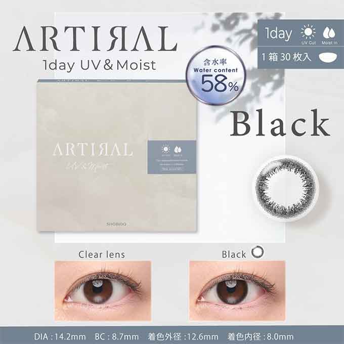 (2箱60枚) カラコン 1day アーティラル UVモイストワンデー 58% 度あり 度なし ARTIRAL UV&Moist カラーコンタクトレンズ sho
