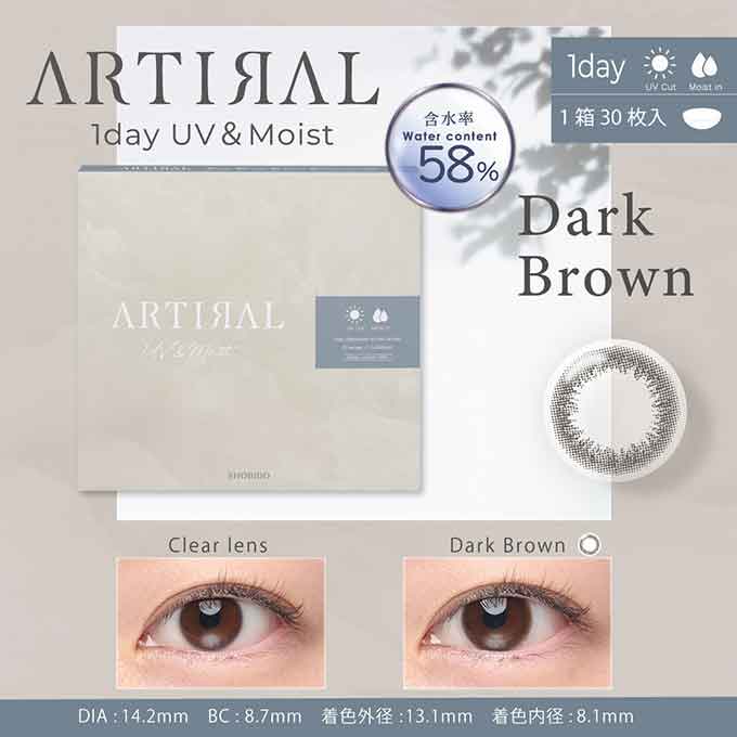 (2箱60枚) カラコン 1day アーティラル UVモイストワンデー 58% 度あり 度なし ARTIRAL UV&Moist カラーコンタクトレンズ sho