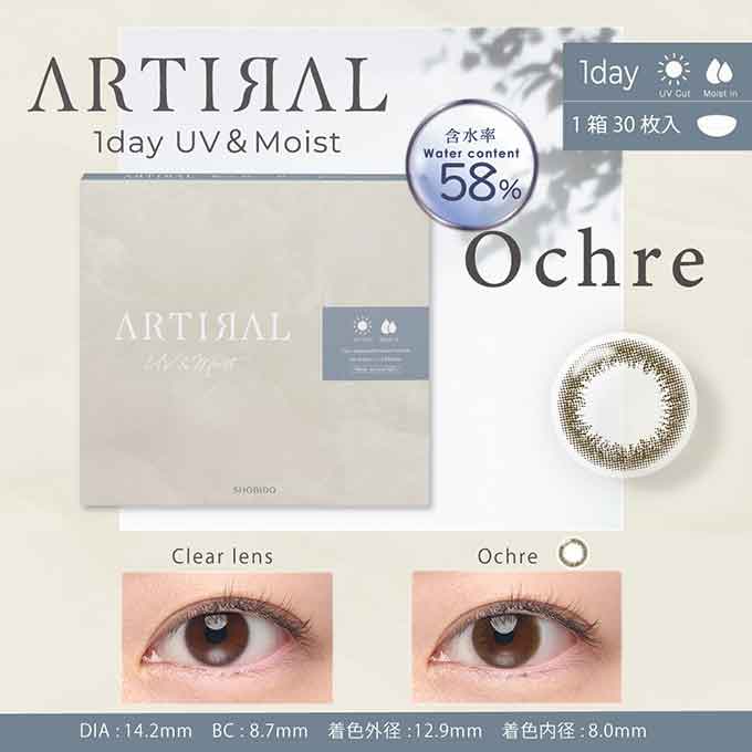 (2箱60枚) カラコン 1day アーティラル UVモイストワンデー 58% 度あり 度なし ARTIRAL UV&Moist カラーコンタクトレンズ sho