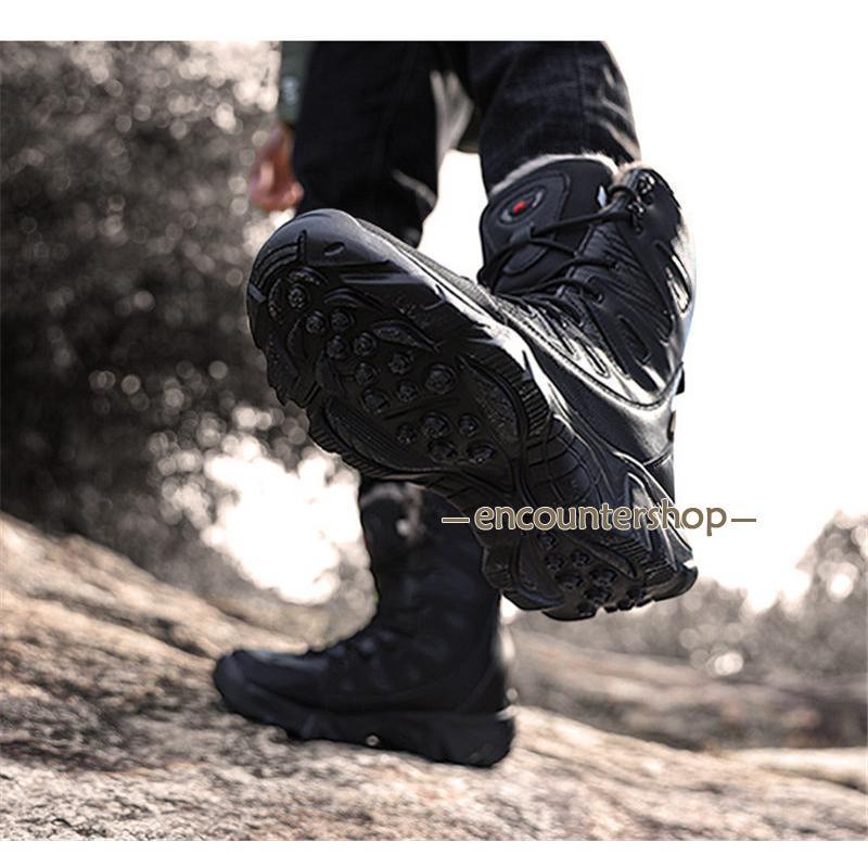 新品 大人気 ロングブーツ メンズ 裏起毛 作業用 スキー ワークブーツ ボア 雪靴 シューズ カジュアル 撥水 厚底 アウトドア 防滑