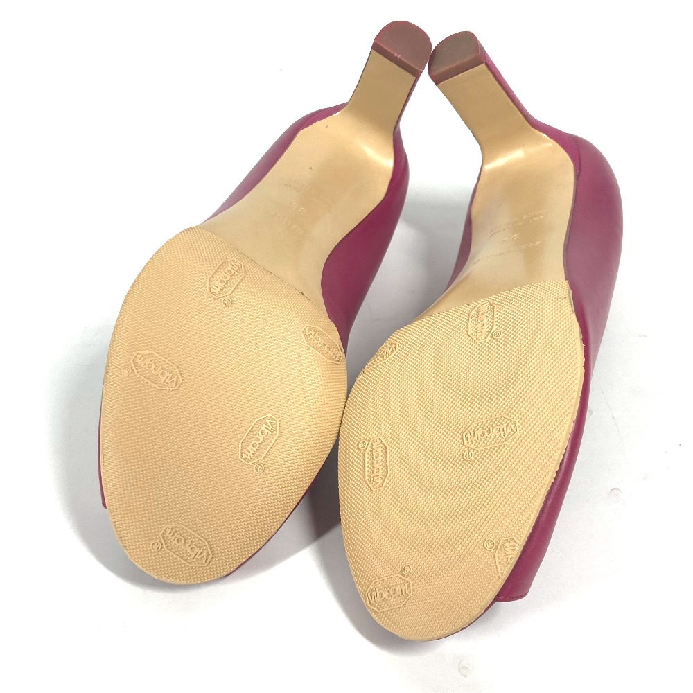 パンプス 靴 シューズ ヒール レザー ピンク