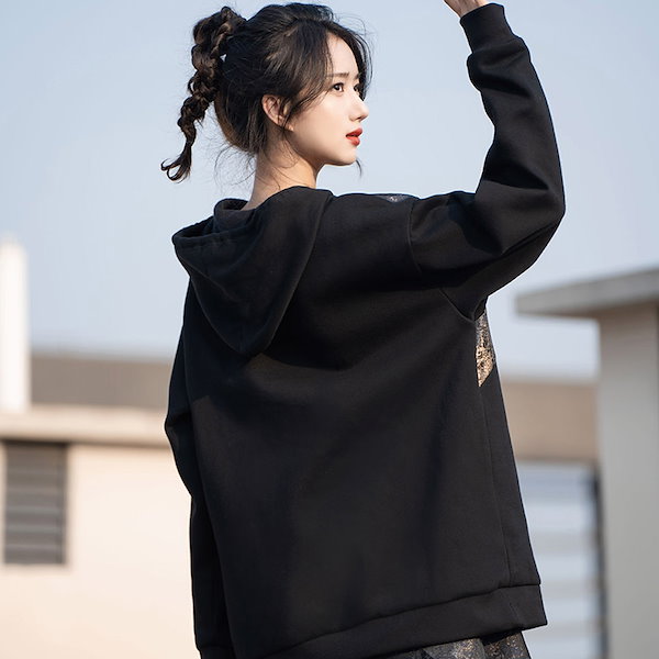 Qoo10] パーカー 裏起毛 男女兼用 チャイナ服