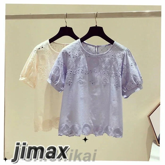 ブラウス レディース 40代 春夏新作 オシャレブラウス レースシャツ 半袖トップス パフスリーブブラウス 大人 通勤 ゆったり シャツ 韓国風 30代 50代