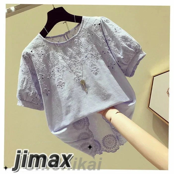 ブラウス レディース 40代 春夏新作 オシャレブラウス レースシャツ 半袖トップス パフスリーブブラウス 大人 通勤 ゆったり シャツ 韓国風 30代 50代