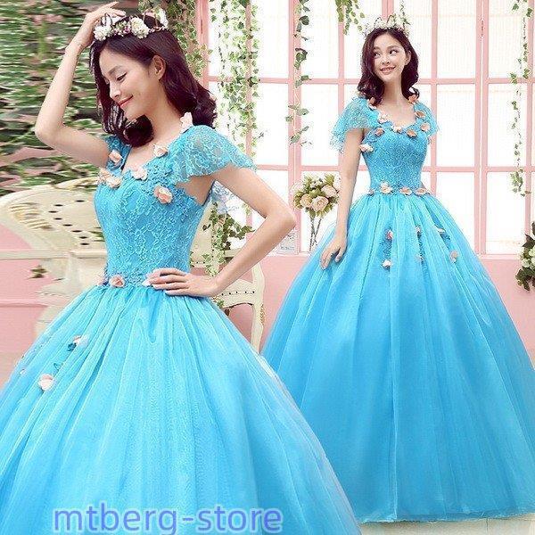 ドレスウェ可愛い花ウエドレスパイン舞台衣装エレパフブ露背可愛い姫系 h205