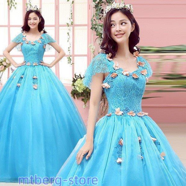 ドレスウェ可愛い花ウエドレスパイン舞台衣装エレパフブ露背可愛い姫系 h205