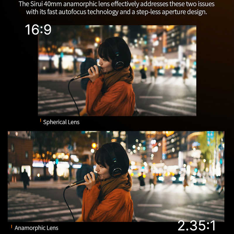 SIRUI カメラレンズ オートフォーカスアナモルフィックレンズ T1.8 S35 40mm MFT/ナチュラル ( マイクロフォーサーズ / 単焦点レンズ ) 40AF133X-MN-JP SIRUI カメラレンズ オートフォーカスアナモルフィックレンズ T1.8 S35 40mm MFT/ナチュラル ( マイクロフォーサーズ / 単焦点レンズ ) 40AF133X-MN-JP