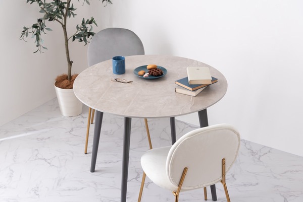 ラウンドテーブル 大理石調 大理石 韓国インテリア シンプル おしゃれ スタイリッシュ 直径90cm 90×90 丸テーブル テーブル ダイニングテーブル つくえ 食卓 韓国 北欧 ストーン かわいい