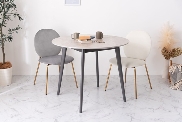 ラウンドテーブル 大理石調 大理石 韓国インテリア シンプル おしゃれ スタイリッシュ 直径90cm 90×90 丸テーブル テーブル ダイニングテーブル つくえ 食卓 韓国 北欧 ストーン かわいい