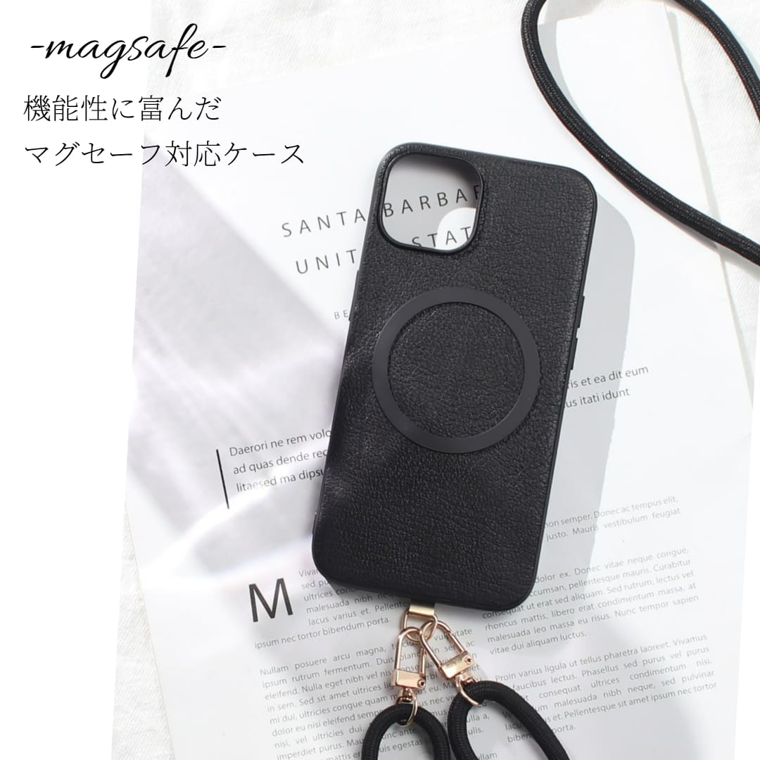 iphone ケース 本革 iphone16 iphone15 iphone14 iphone13 ショルダー ストラップ レザー 16 15 14 13 mini マグセーフ対応 magsafe対応