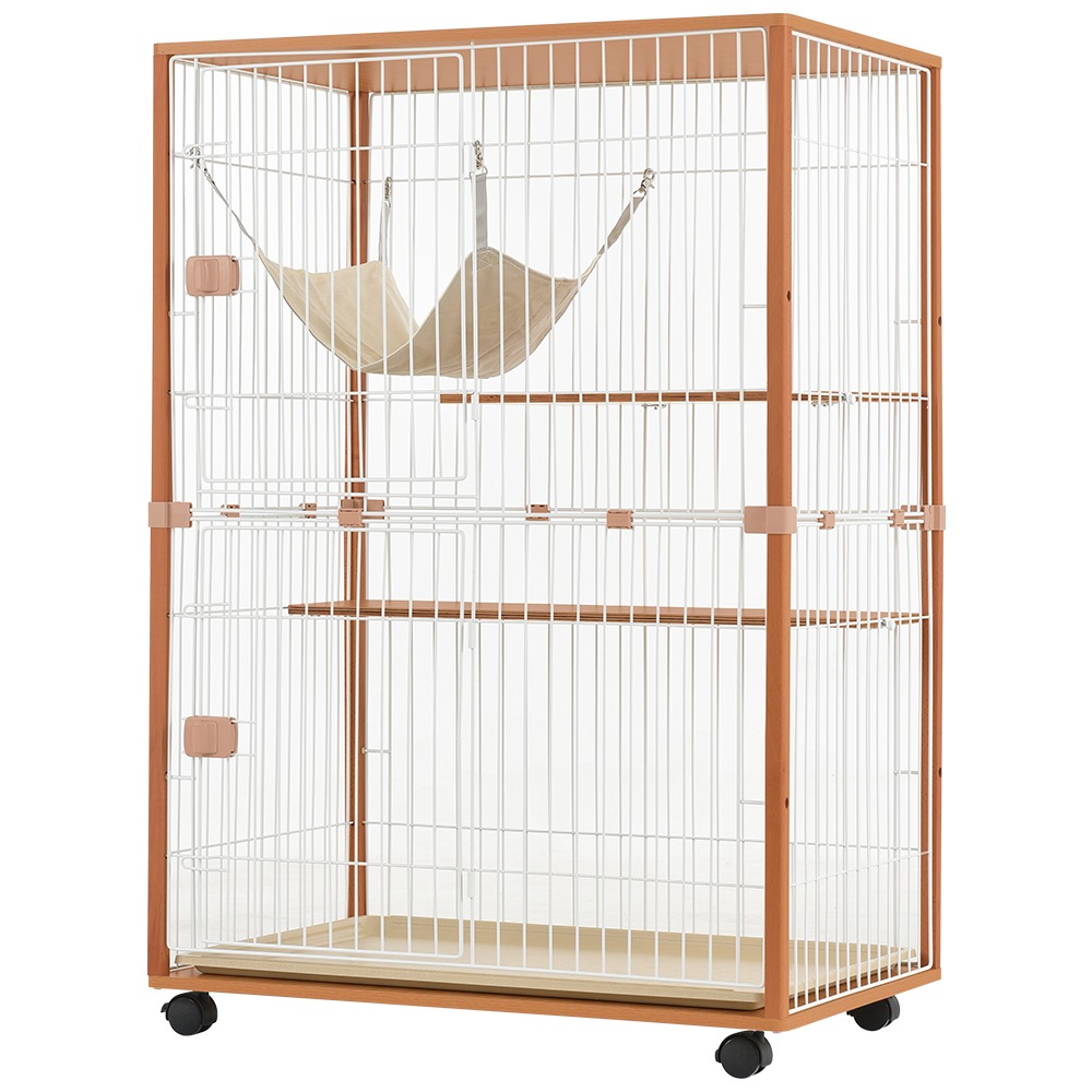 【国内発送】145 猫 キャットケージ 木製 キャットハウス ネコ ハウス 留守番 保護 脱走防止 多頭飼い 多頭 スチール 二段(チーク) 【国内発送】145 猫 キャットケージ 木製 キャットハウス ネコ ハウス 留守番 保護 脱走防止 多頭飼い 多頭 スチール 二段(チーク)