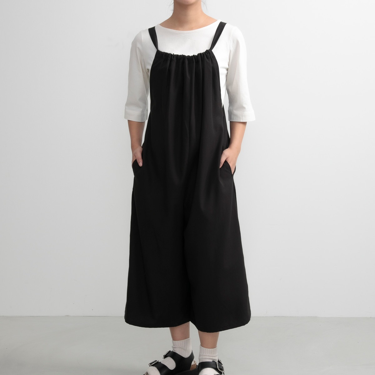 エプロン 無地 後ろリボンオールインワン COCOWALK ココウォーク ポケット付き オールインワン キッチンエプロン 台所エプロン リボン オルテテ ゆったり 大人用 女性用 レディース