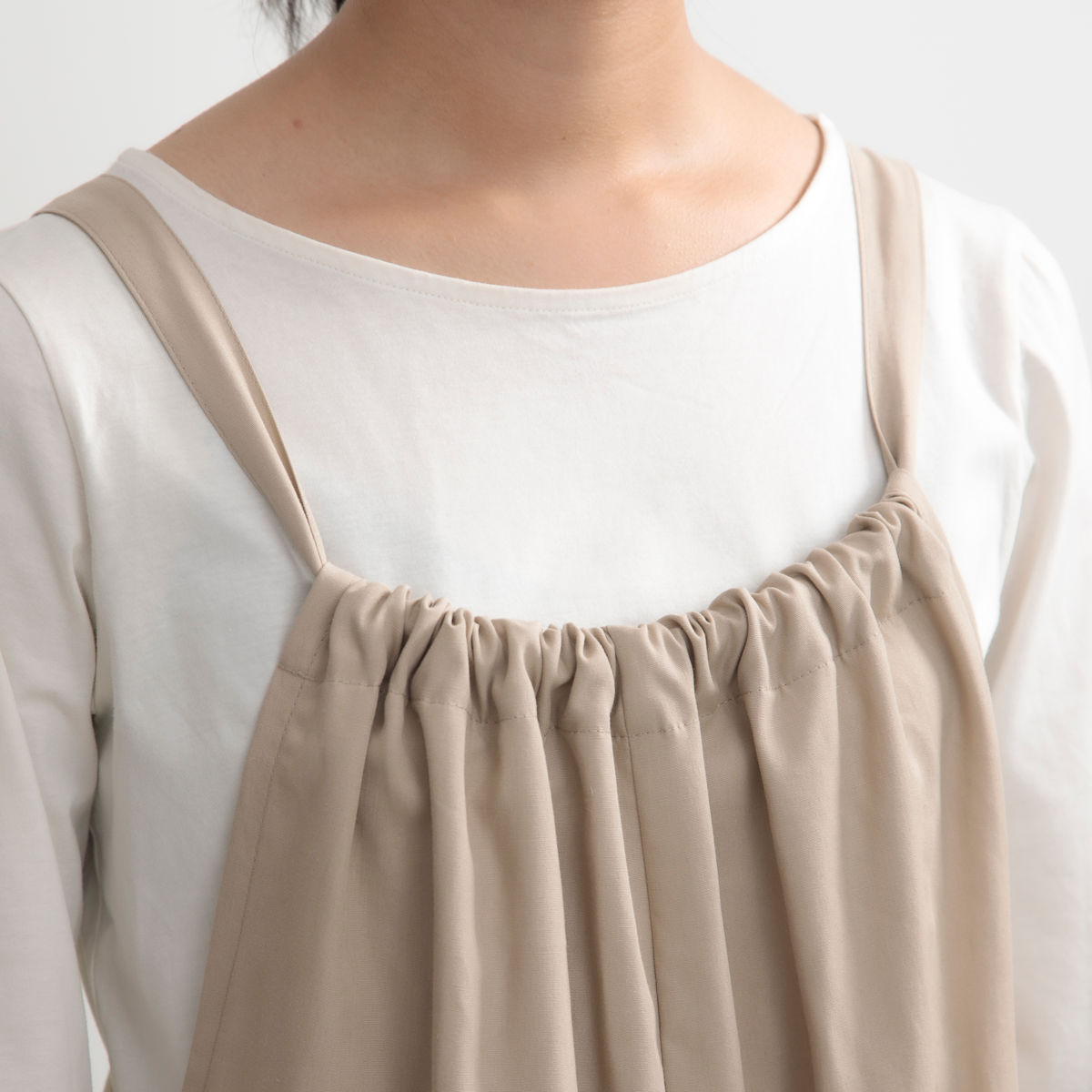 エプロン 無地 後ろリボンオールインワン COCOWALK ココウォーク ポケット付き オールインワン キッチンエプロン 台所エプロン リボン オルテテ ゆったり 大人用 女性用 レディース