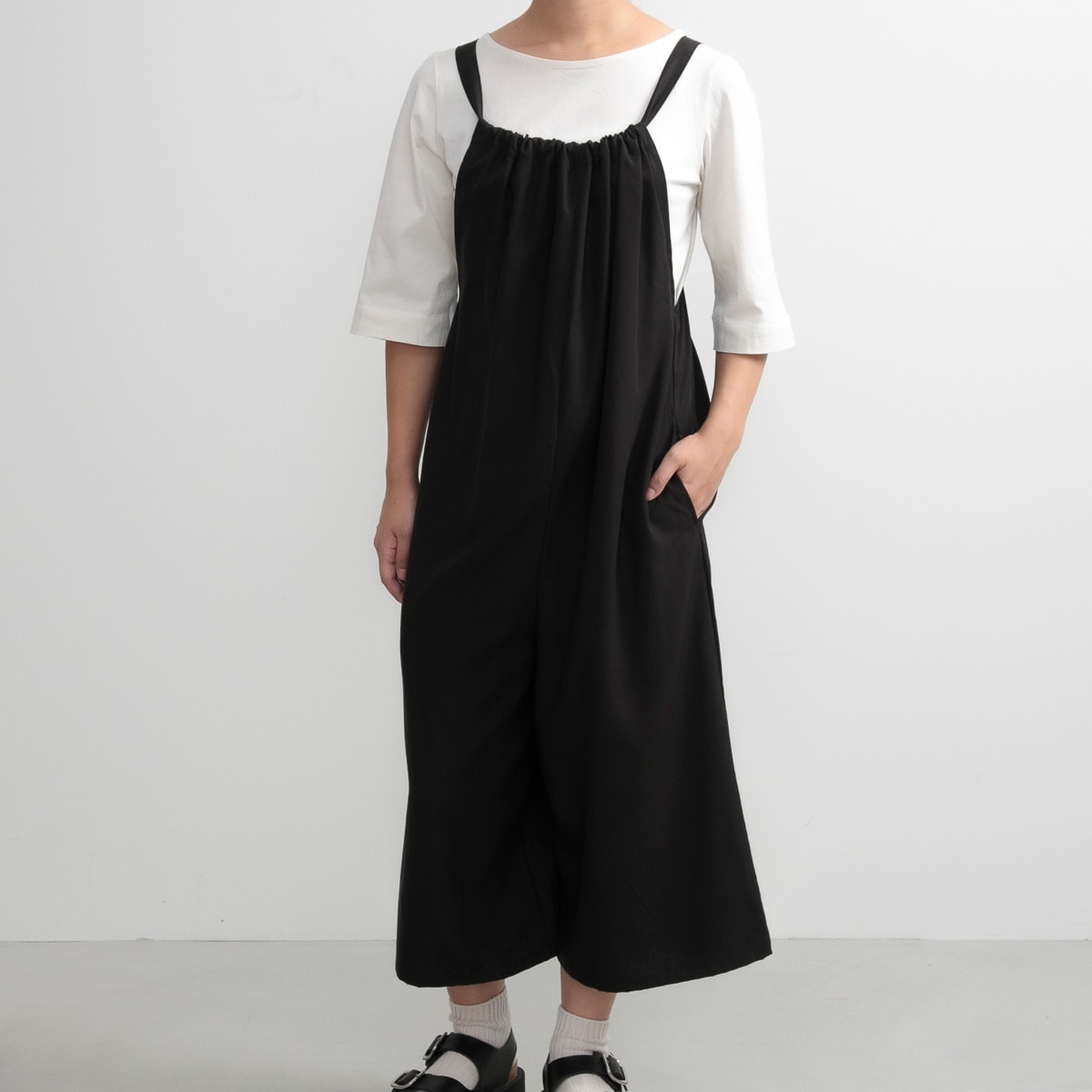 エプロン 無地 後ろリボンオールインワン COCOWALK ココウォーク ポケット付き オールインワン キッチンエプロン 台所エプロン リボン オルテテ ゆったり 大人用 女性用 レディース