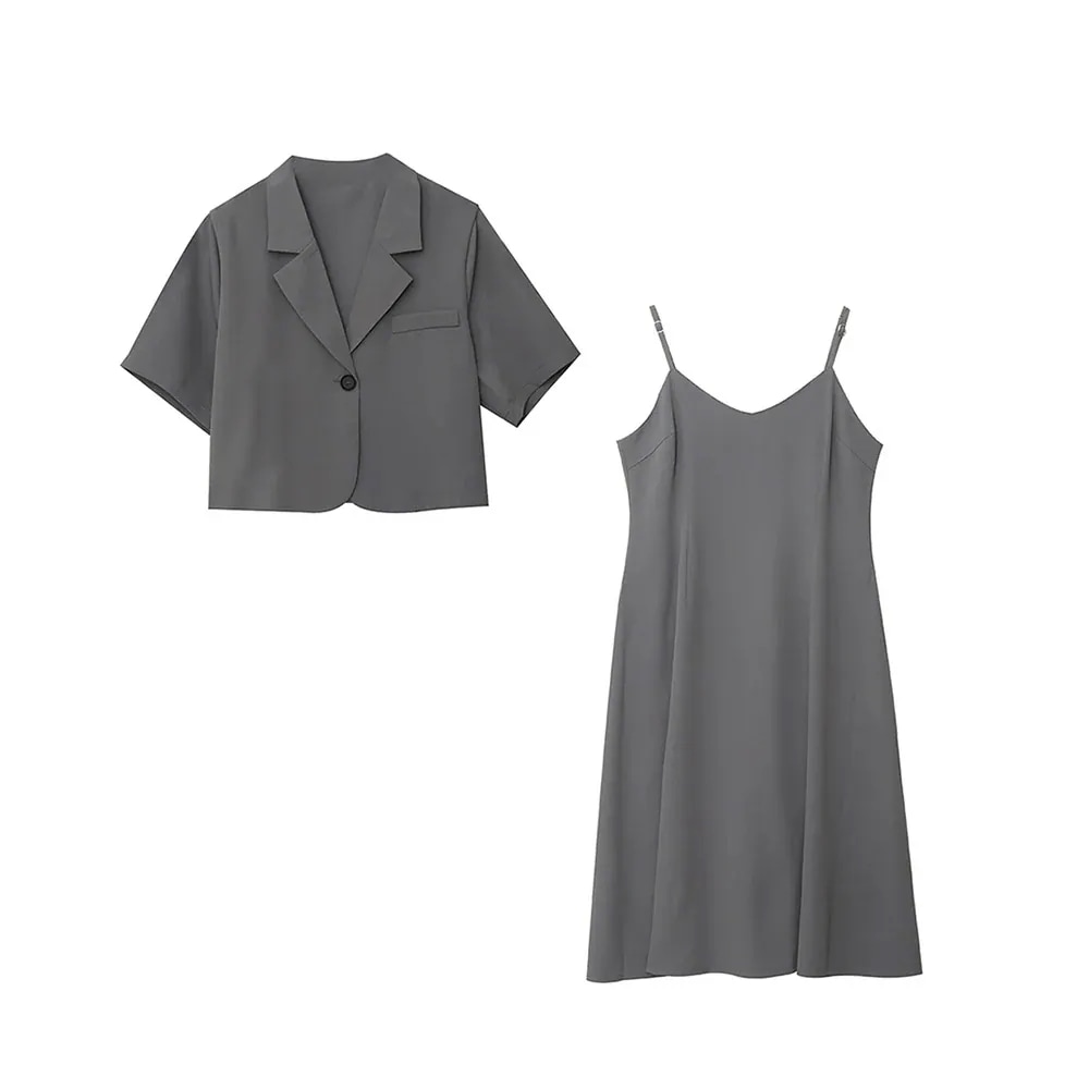 2024 制服セット 夏 通勤 スーツセット スーツ＋キャミワンピース 大きいサイズ 大人 上下セット 体型カバー メガ割 夏 フォーマル セットアップ レディース 韓国ファッション