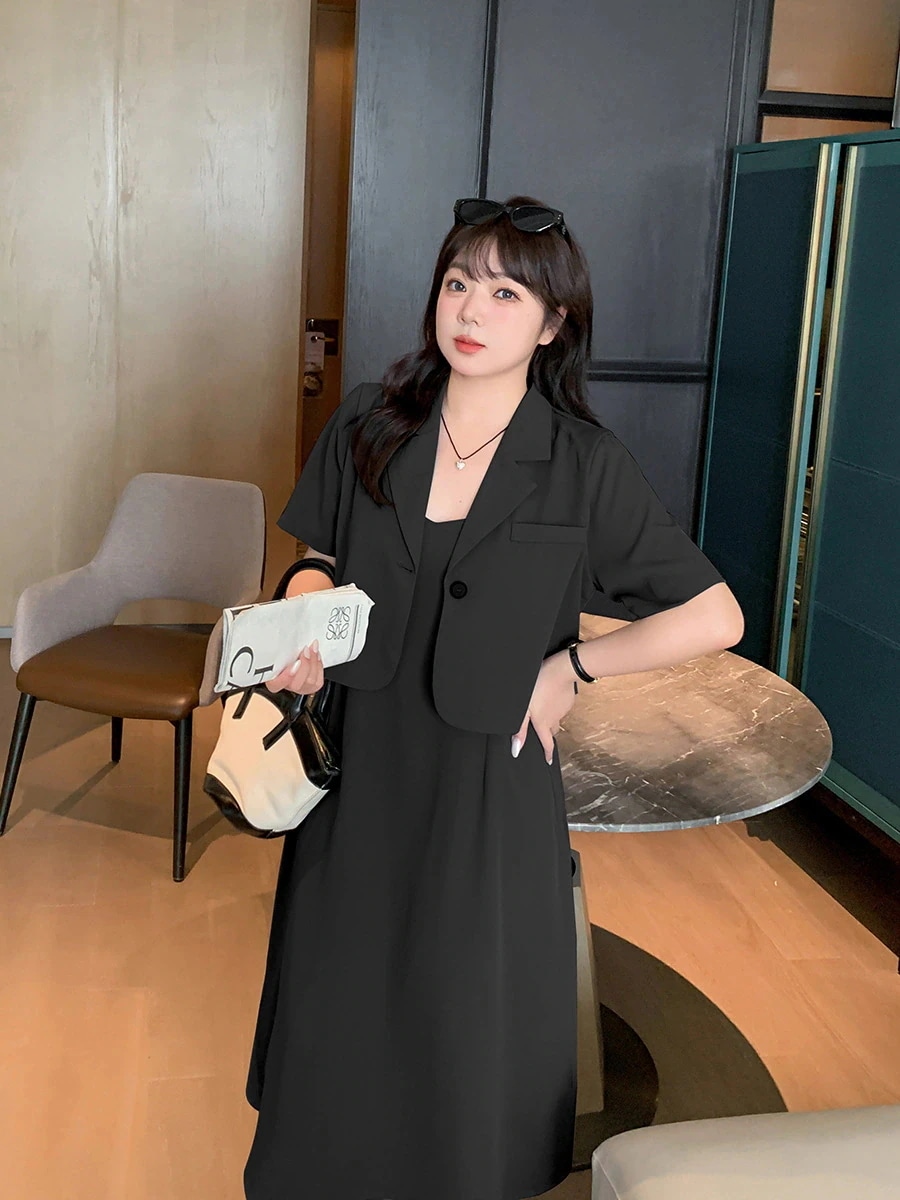 2024 制服セット 夏 通勤 スーツセット スーツ＋キャミワンピース 大きいサイズ 大人 上下セット 体型カバー メガ割 夏 フォーマル セットアップ レディース 韓国ファッション