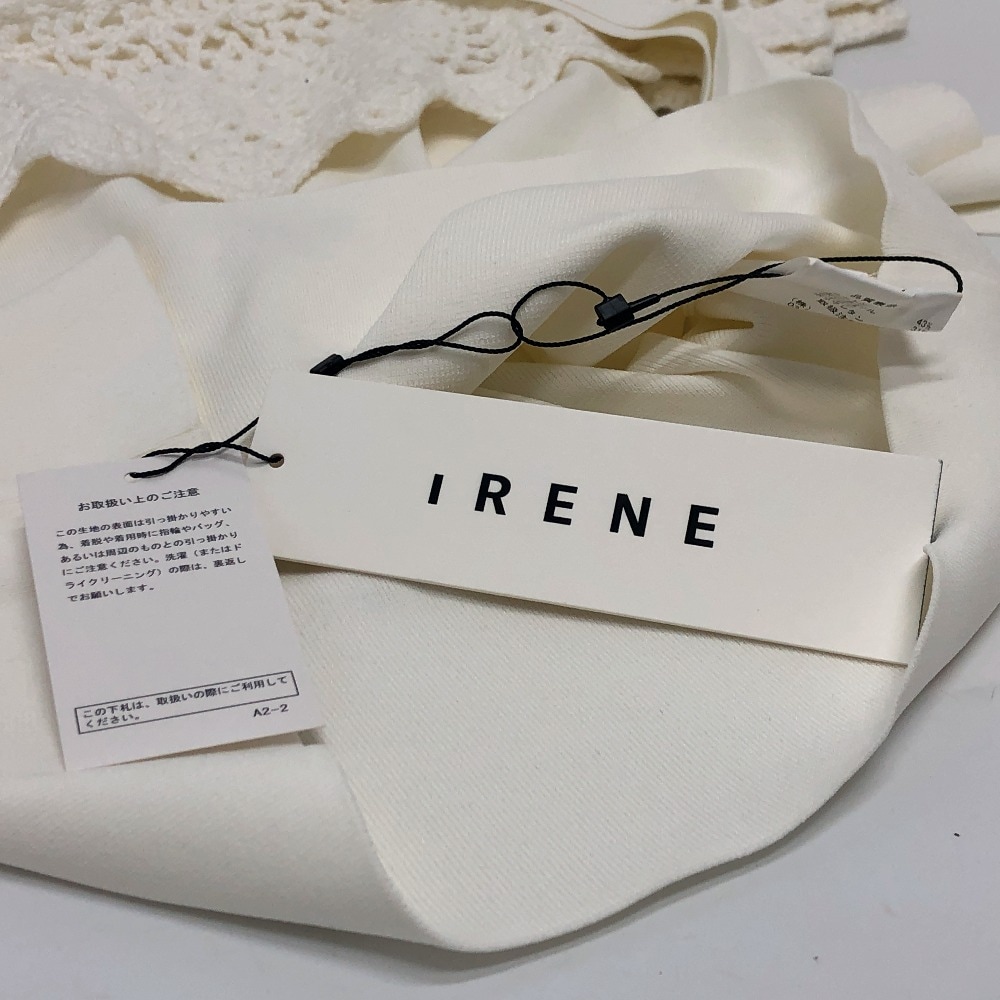 IRENE アイレネ キャミソール 19S81010 鍵編み ニットレイヤート キャミソール トップス キャミソール コットン ホワイト mdprevattcaulkingandwaterproofing.com