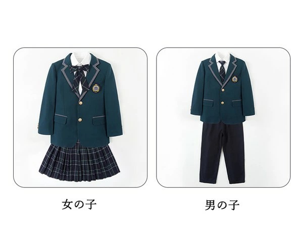 学生服 子供服 韓国風 ピアノ発表会 上下セット キッズスーツ キッズフォーマルスーツ 女の子 男の子 女児 小学校 高校生 中学生 制服 ジャケット ブラウス スカート リボン