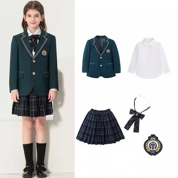 学生服 子供服 韓国風 ピアノ発表会 上下セット キッズスーツ キッズフォーマルスーツ 女の子 男の子 女児 小学校 高校生 中学生 制服 ジャケット ブラウス スカート リボン