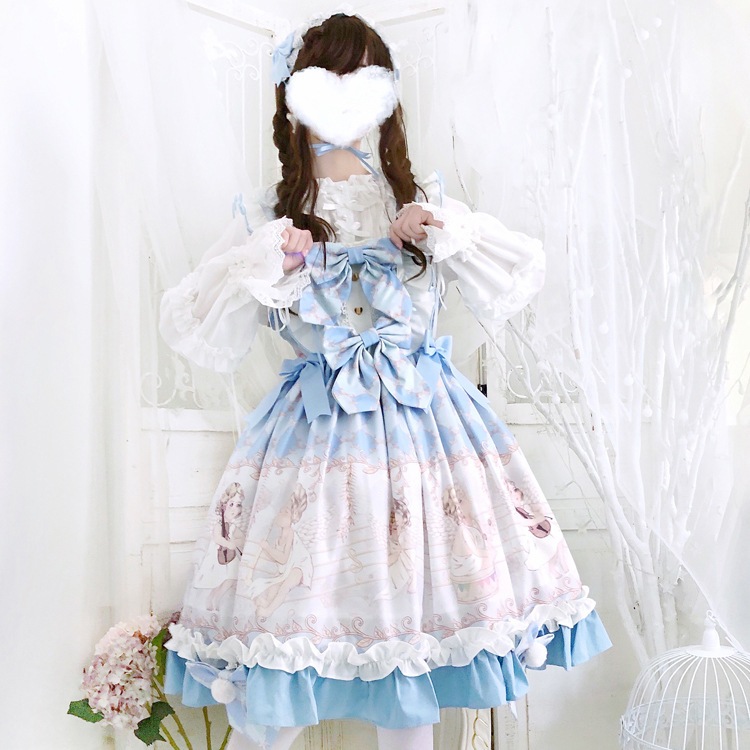 キューピッド Jsk サスペンダー ロリータ ロリータレースリボンワンピース