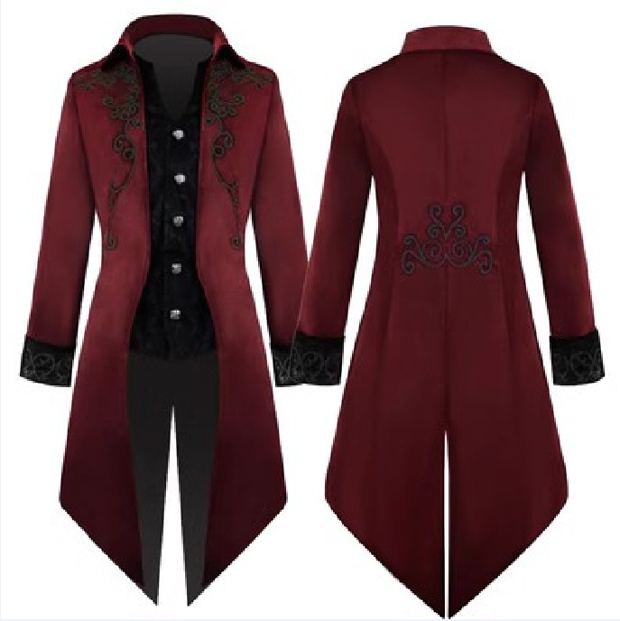 【24H時間限定特壳】新作ハロウィンタキシード中世服装中で長いパンク男性コート 【24H時間限定特壳】新作ハロウィンタキシード中世服装中で長いパンク男性コート