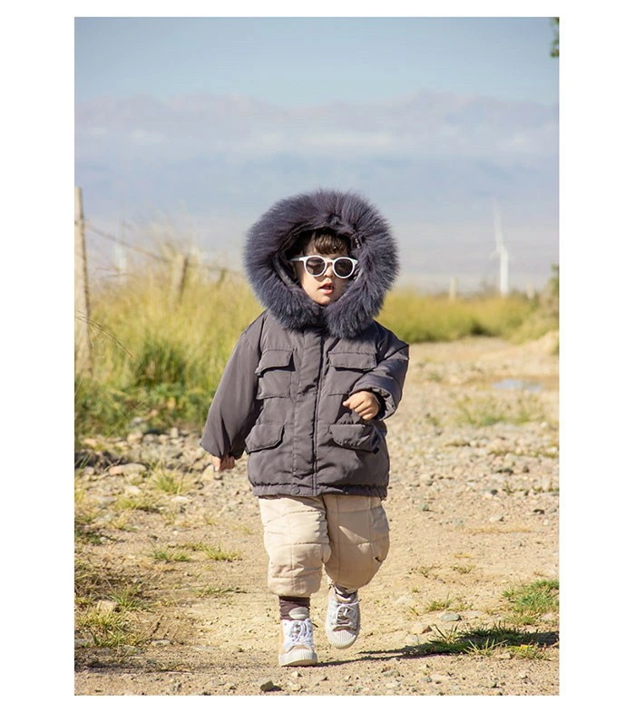 ダウンコート　キッズ　アウター ダウンジャケット 　コート 子供服 女の子 男の子　コート ジャケット 長袖 ラクーンファー付き あたたかい こども 防寒 子ども服 アウトドア 90/100
