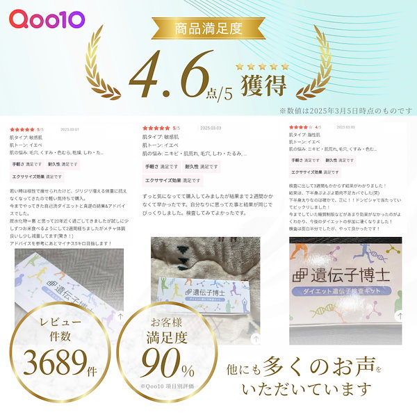 Qoo10] 遺伝子博士 【メガ割史上最安！】遺伝子検査ダイエット
