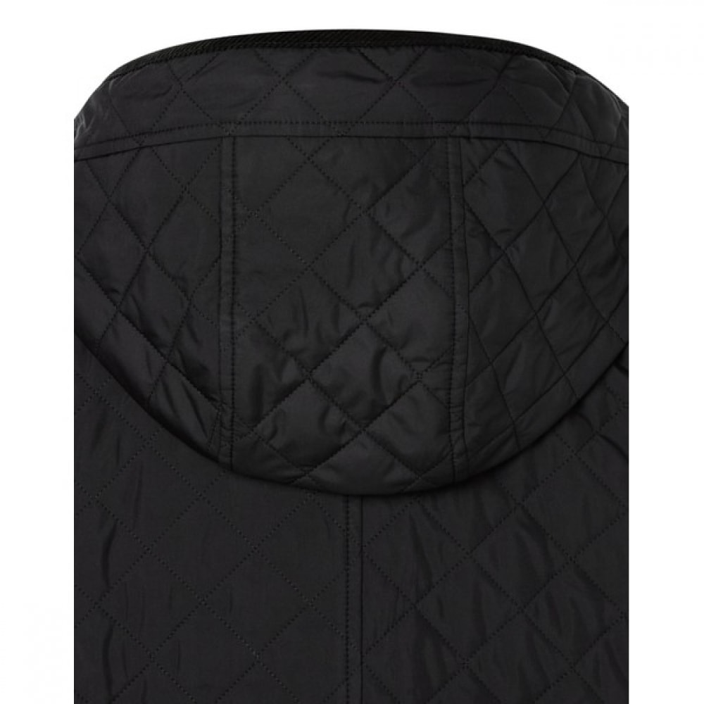 (ヘッジズレディース) 24FW チェック裏地フード付きショートキルトジャンパーブラック HSJU4D911BK (ヘッジズレディース) 24FW チェック裏地フード付きショートキルトジャンパーブラック HSJU4D911BK