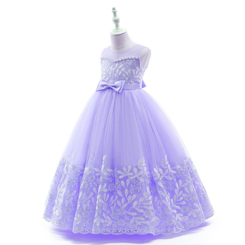 ２点で13o円OFF！【早割り】ドレス 子供 発表会 ドレス 女子 フォーマル ロングドレス キッズ ジュニア ピアノ 演奏会 結婚式 パーディー コンクール プレゼント 刺繍 上品 120-160c