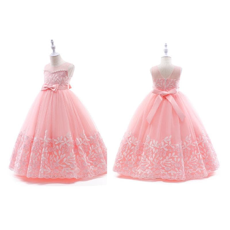 ２点で13o円OFF！【早割り】ドレス 子供 発表会 ドレス 女子 フォーマル ロングドレス キッズ ジュニア ピアノ 演奏会 結婚式 パーディー コンクール プレゼント 刺繍 上品 120-160c