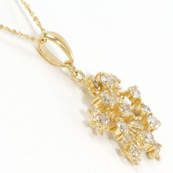 K18 18金 YG イエローゴールド ネックレス ダイヤ 0.50 約39cm ジュエリー 中古 K18 18金 YG イエローゴールド ネックレス ダイヤ 0.50 約39cm ジュエリー 中古