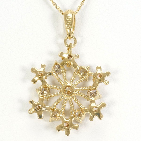 K18 18金 YG イエローゴールド ネックレス ダイヤ 0.50 約39cm ジュエリー 中古 K18 18金 YG イエローゴールド ネックレス ダイヤ 0.50 約39cm ジュエリー 中古