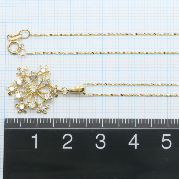 K18 18金 YG イエローゴールド ネックレス ダイヤ 0.50 約39cm ジュエリー 中古 K18 18金 YG イエローゴールド ネックレス ダイヤ 0.50 約39cm ジュエリー 中古