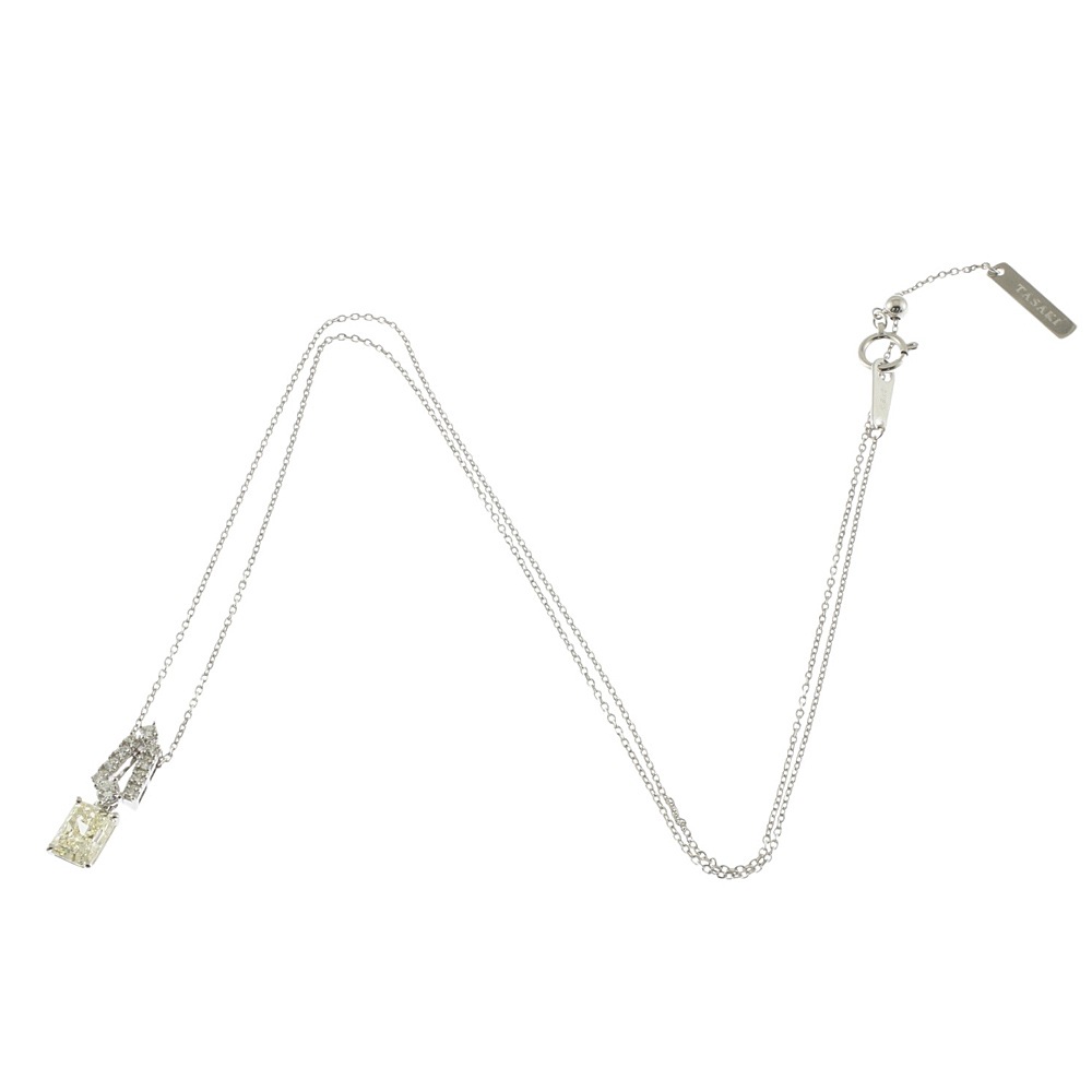タサキ ネックレス 18金 K18ホワイトゴールド ダイヤモンド TASAKI 中古 美品