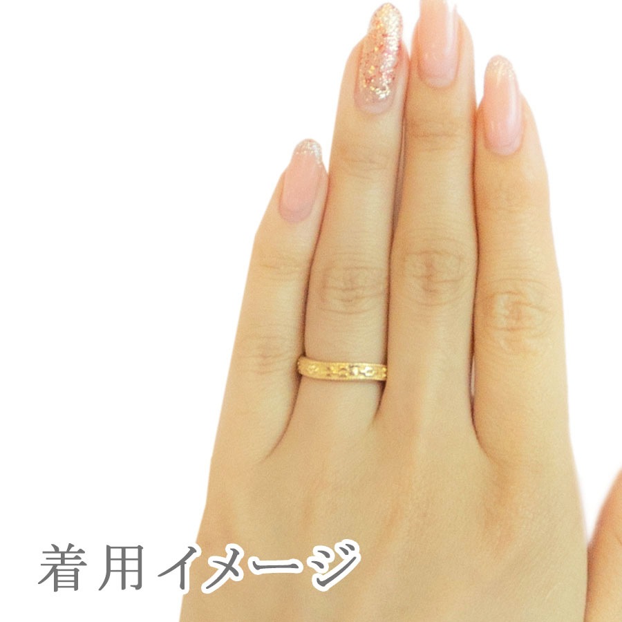 ペアリング レディース メンズ ユニセックス マリッジリング 結婚指輪 沖縄製 ミンサー柄 トラベルジュエリー 18金イエローゴールド K18YG シンプル キレイ 可憐 繊細 立体的 彫刻 高級感