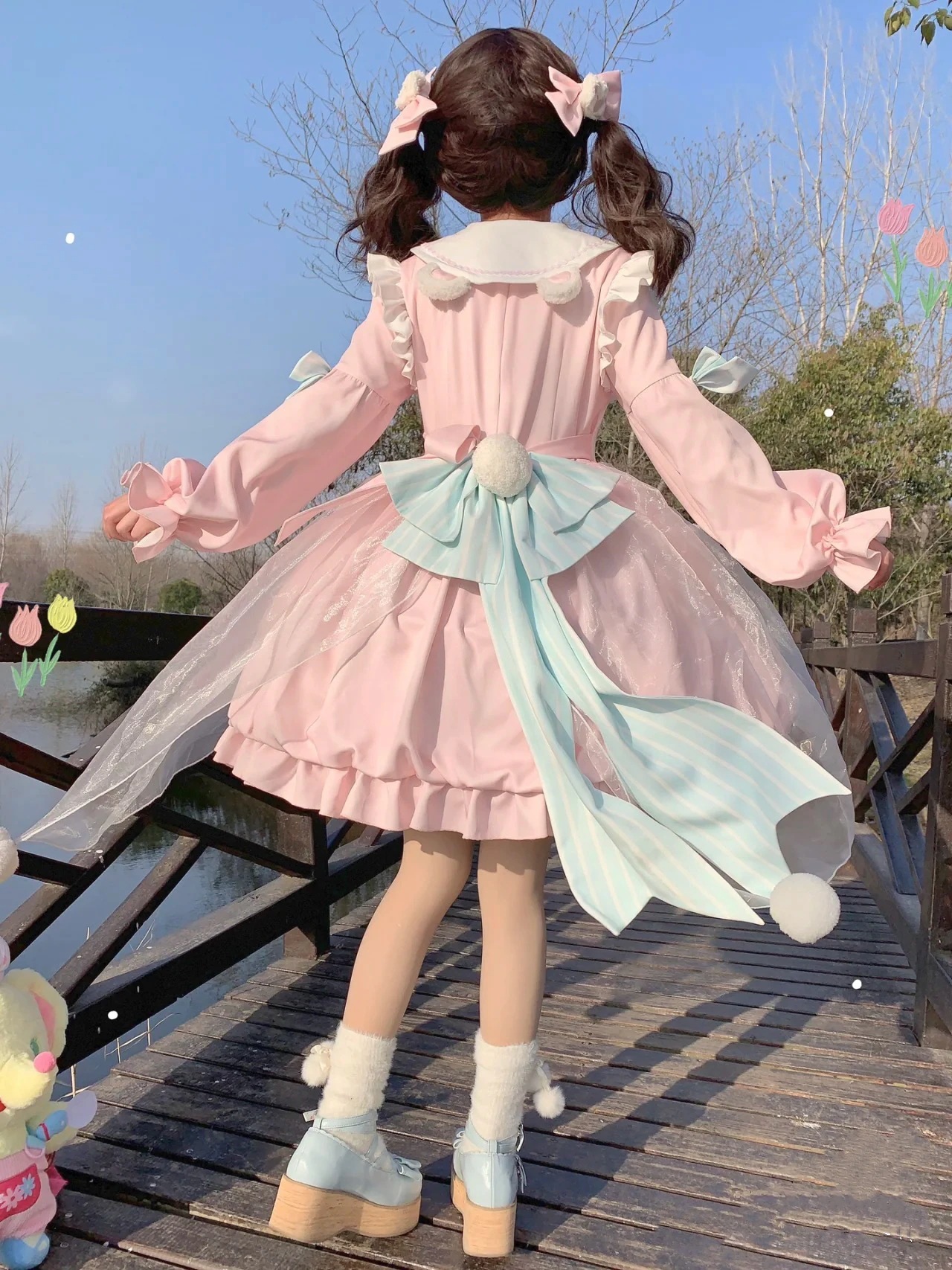 ロリータ秋冬新作ワンピースlolita可愛い長袖メッシュお姫様スカート大童百タックロリータスカート ロリータ秋冬新作ワンピースlolita可愛い長袖メッシュお姫様スカート大童百タックロリータスカート
