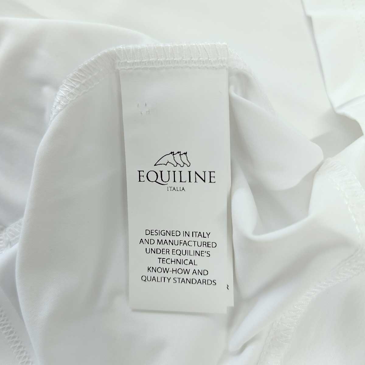 【中古・未使用品】 Sady 長袖 シャツ ハーフ 競技用シャツ EQUILINE 13199 ホワイト P07626 乗馬 馬術