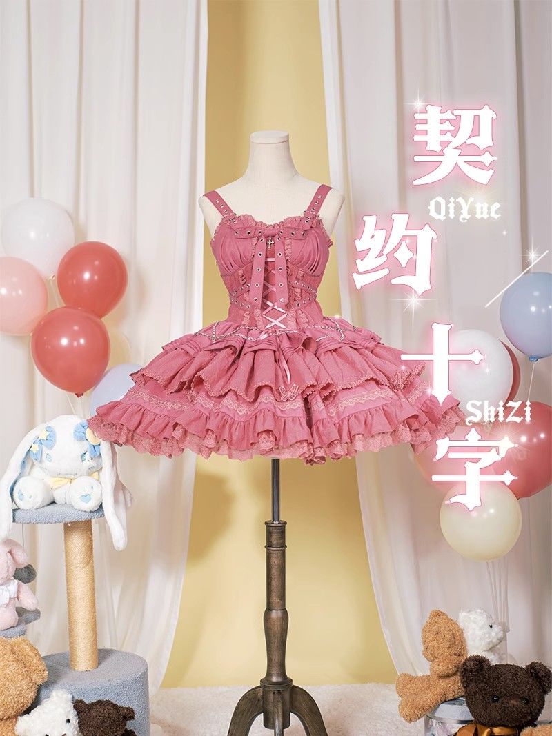 豹は猫オリジナルlolita契約十字jskゴシック甘いワンピースギャルスカートを作った