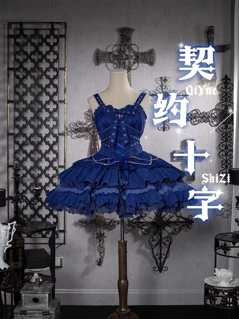豹は猫オリジナルlolita契約十字jskゴシック甘いワンピースギャルスカートを作った